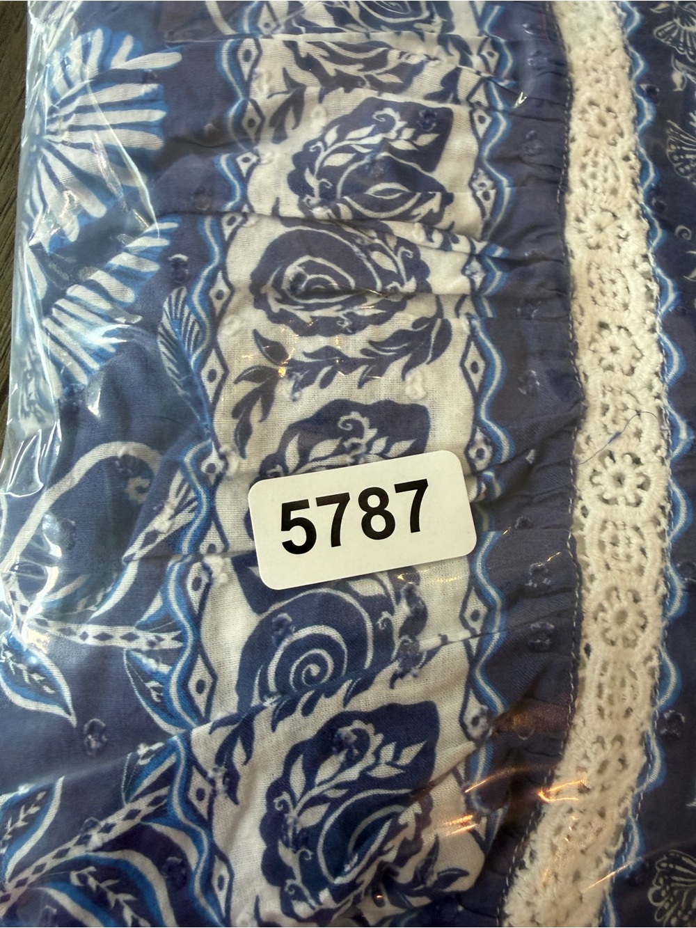FARM Rio Shell Garden Maxi Dress Blue Floral XS Cotton Smocked 25787 - Picture 16 of 16